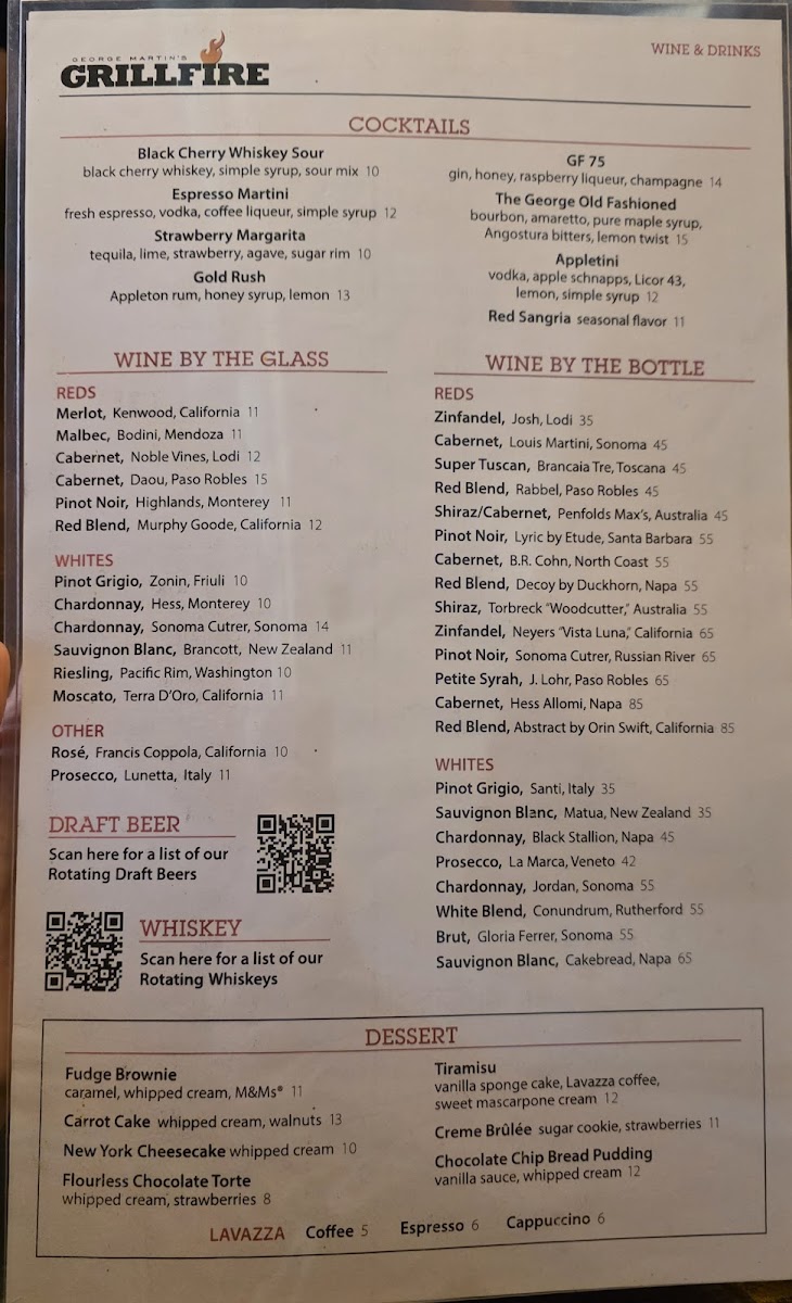 George Martin's Grillfire Menu - Image 2